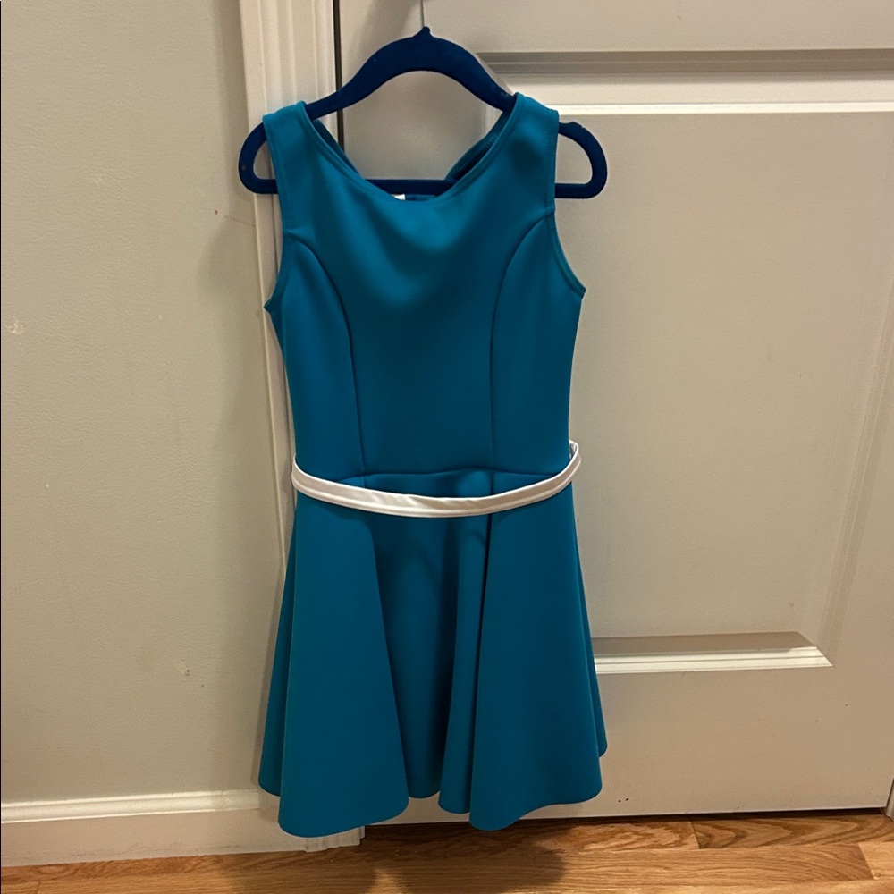 Weissman Teal Dress with White Accent